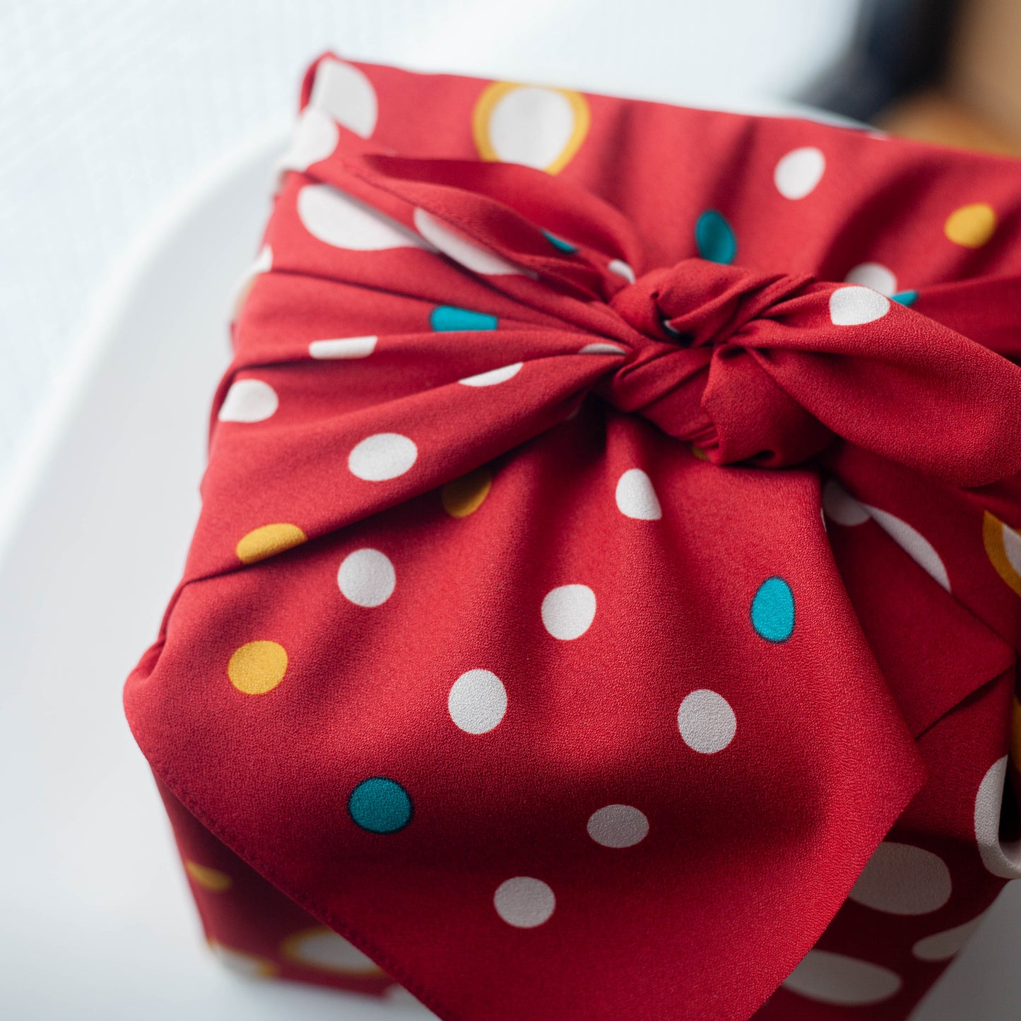 68cm Polyester Furoshiki | Mizutamashima (red)