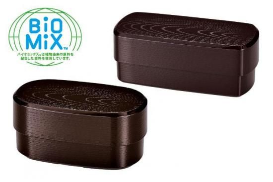Mokume Rectangle Bento | Brown, 2 tiers