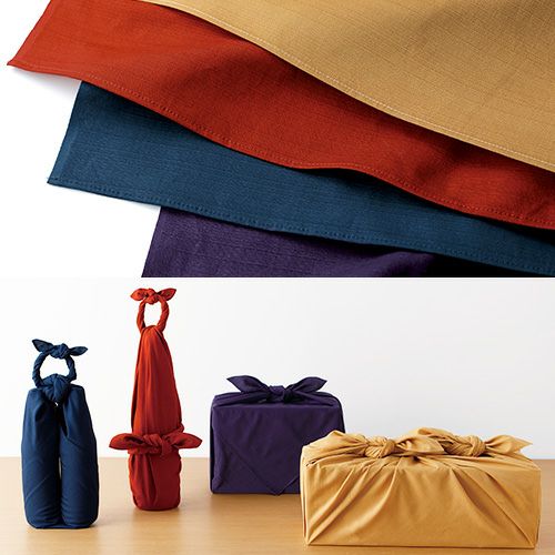 100cm Reversible Cotton Furoshiki | Shantung, Plain Color