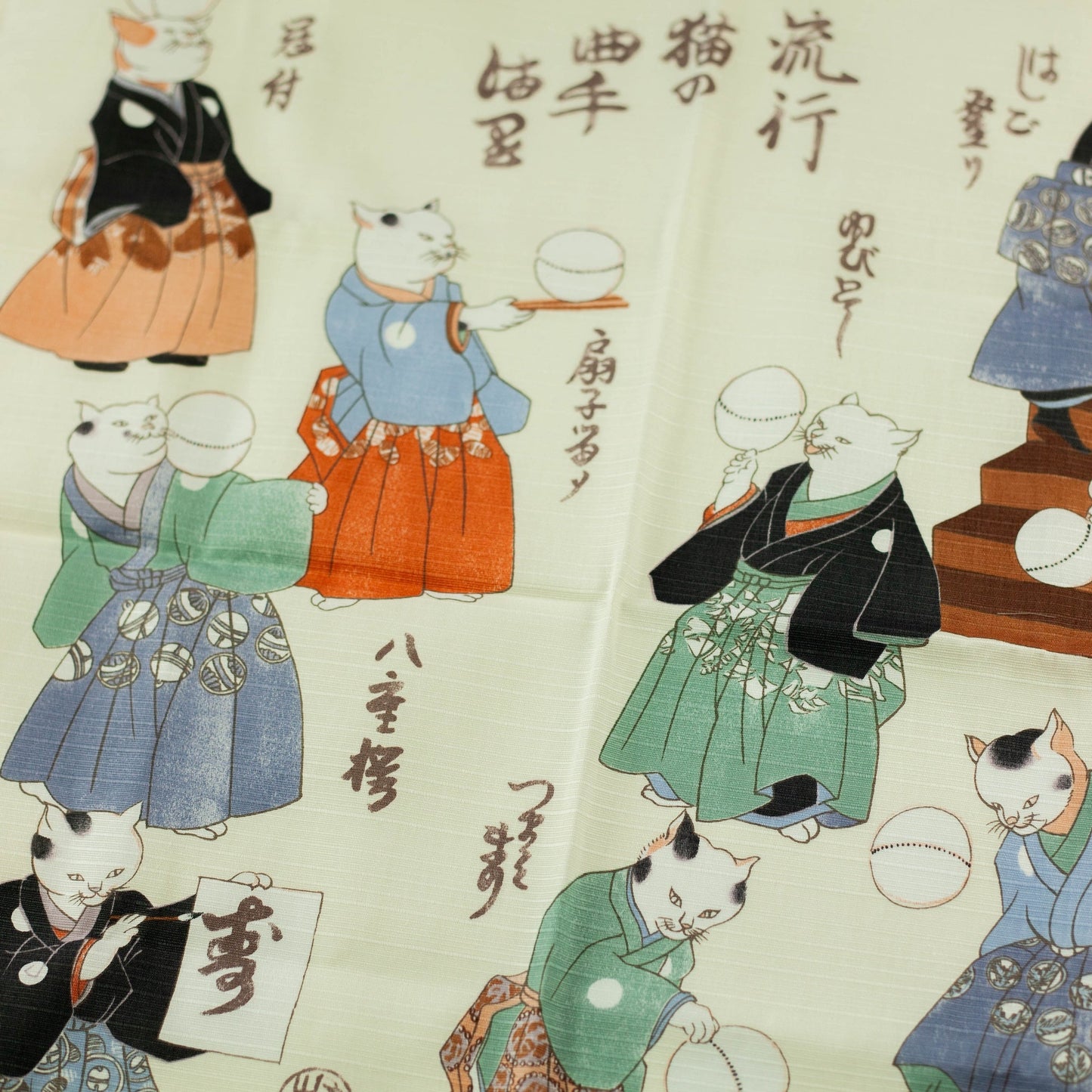 48cm Ukiyo-e Furoshiki | Neko Temari