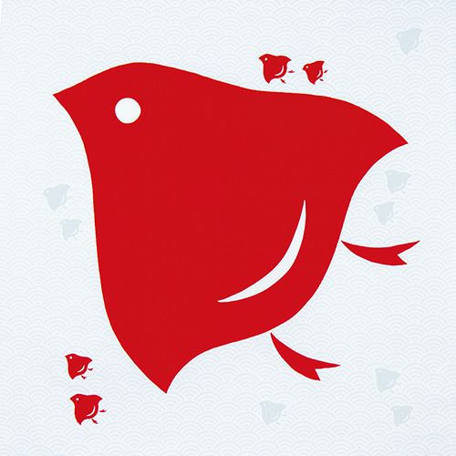 70cm Hare Tsutsumi Furoshiki | Chidori (red)