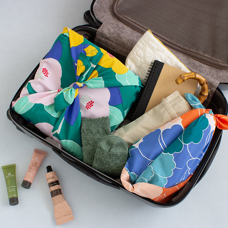 70cm Aquadrop Furoshiki | Hime Musubi - Botan (blue-green)