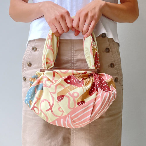 70cm Aquadrop Furoshiki | kata kata - Neko to Keito (yellow)