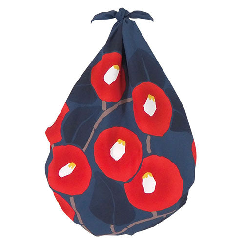 70cm Aquadrop Furoshiki | Yumeji Takehisa - Tsubaki (navy)