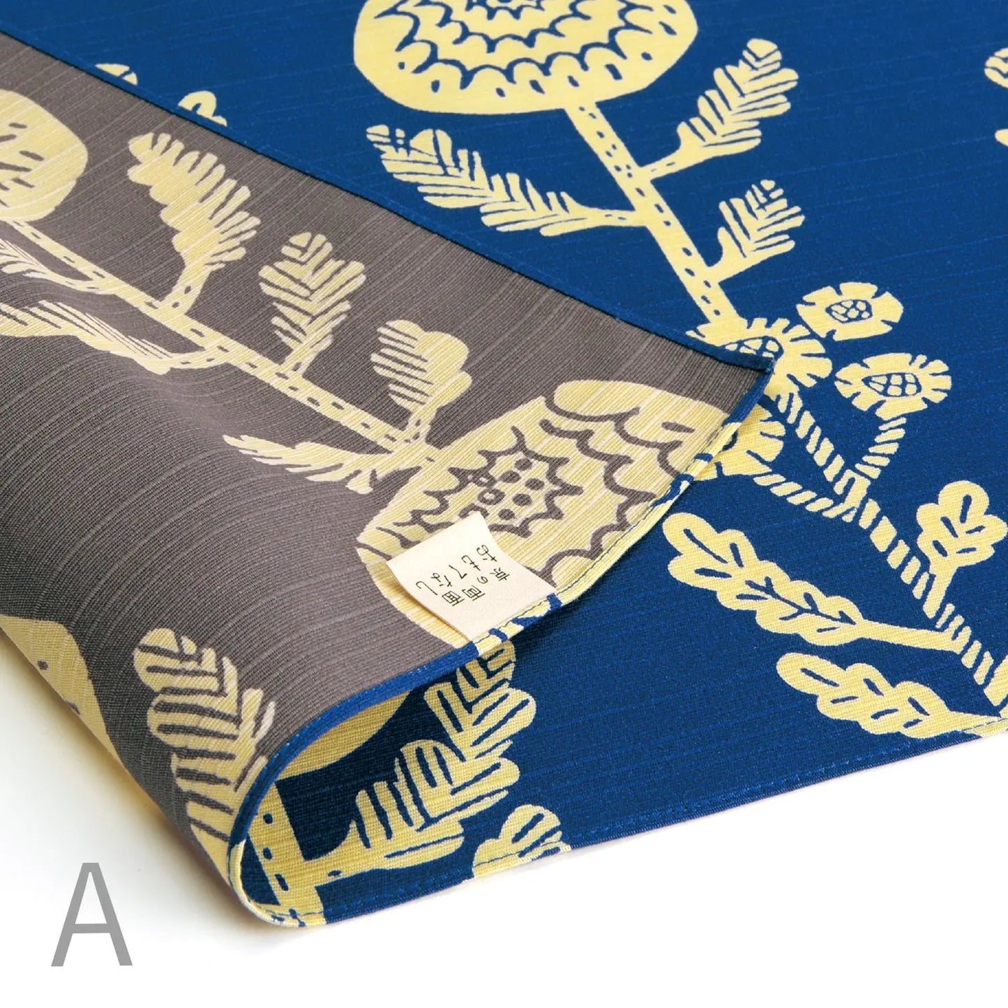 50cm Reversible Furoshiki | Kiku (grey & blue)
