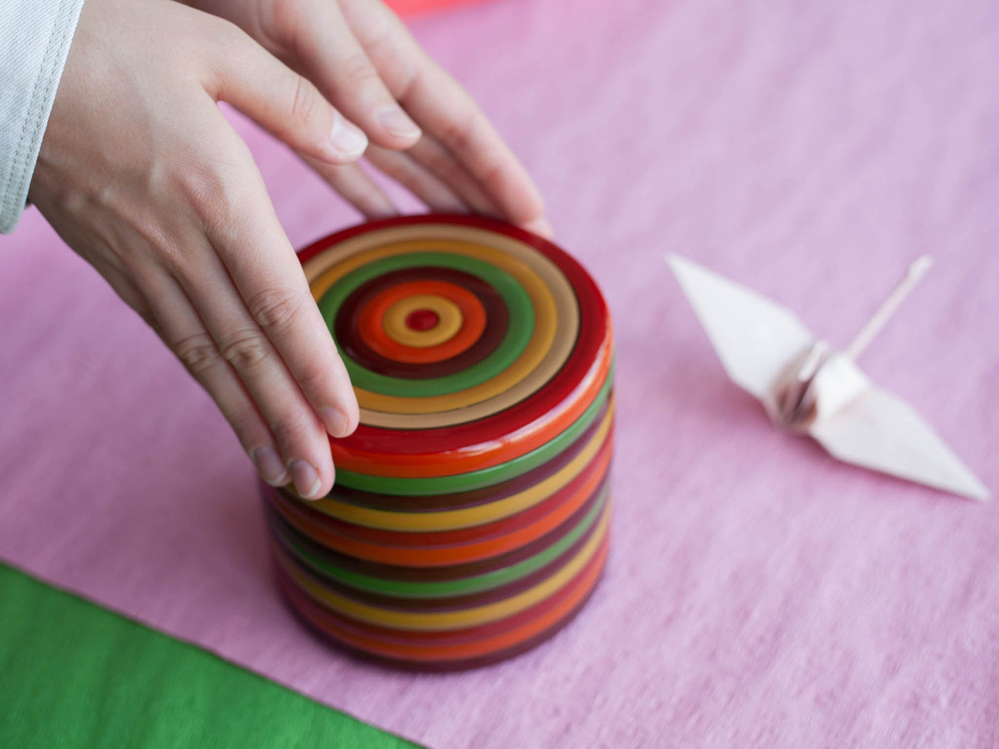 Komamonyo Two-Tier Wooden Bento Box | Yamanaka Lacquerware