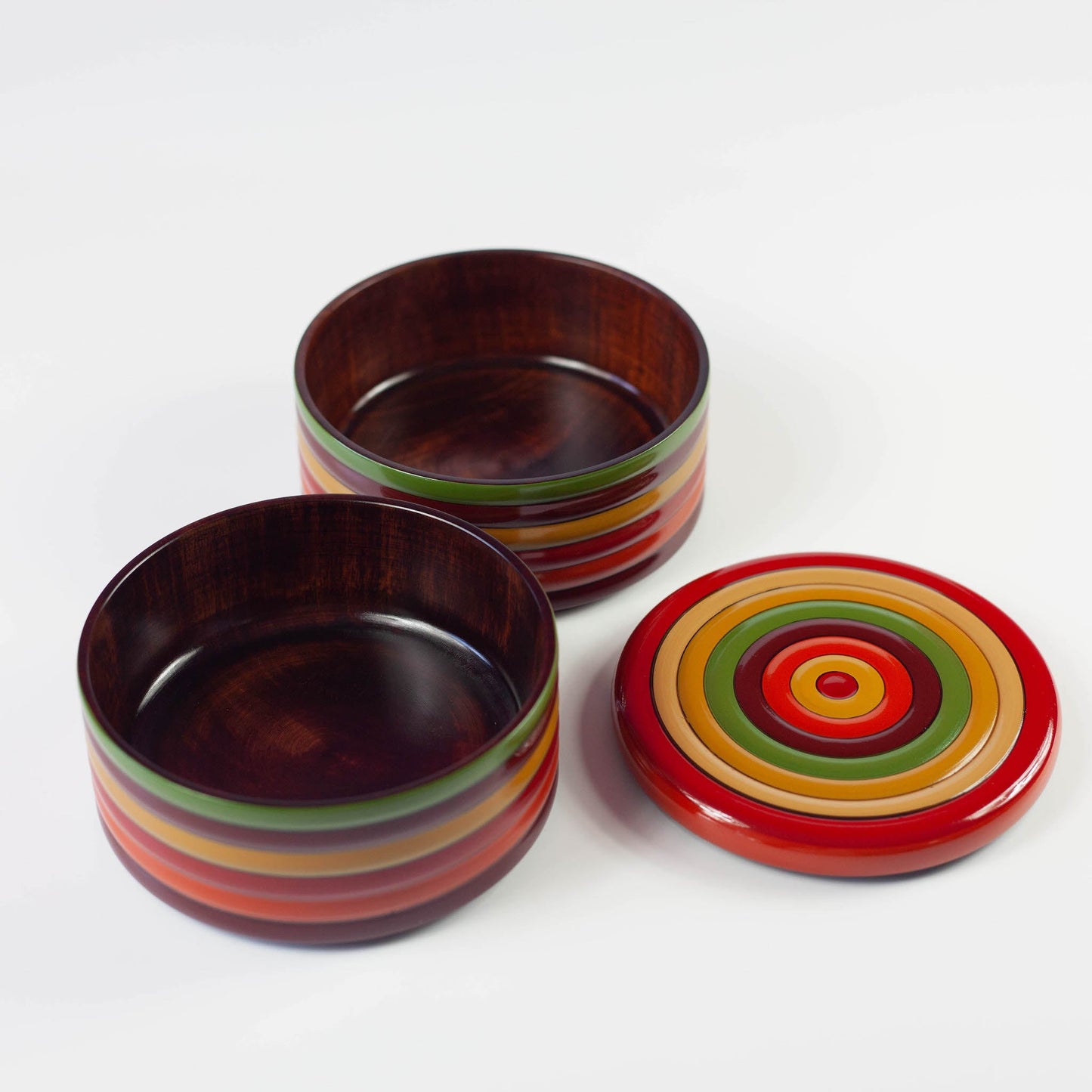 Komamonyo Two-Tier Wooden Bento Box | Yamanaka Lacquerware