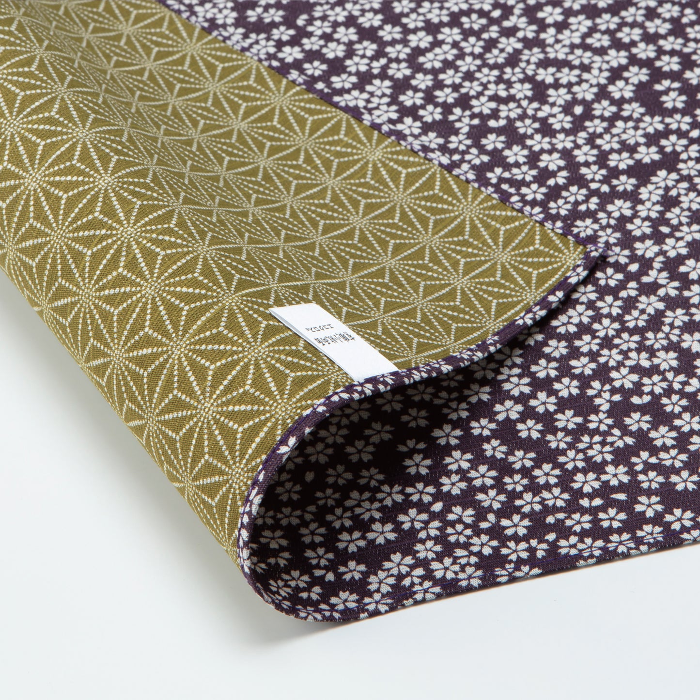 50cm Double Sided Furoshiki | Asanoha Sakura (purple & green)
