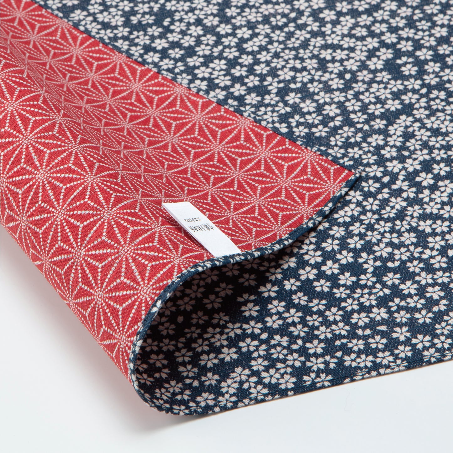 Double Sided Furoshiki Wrapping Cloth 50cm | Asanoha Sakura Navy & Red