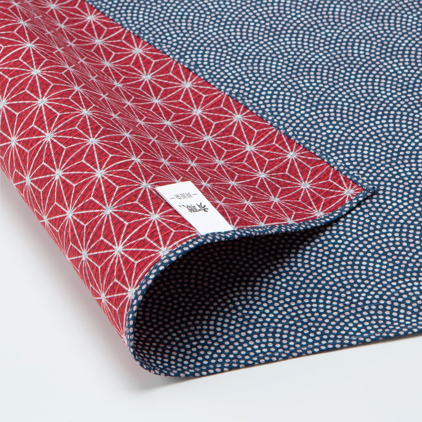 50cm Double Sided Furoshiki | Same Komon Asanoha (navy & red)