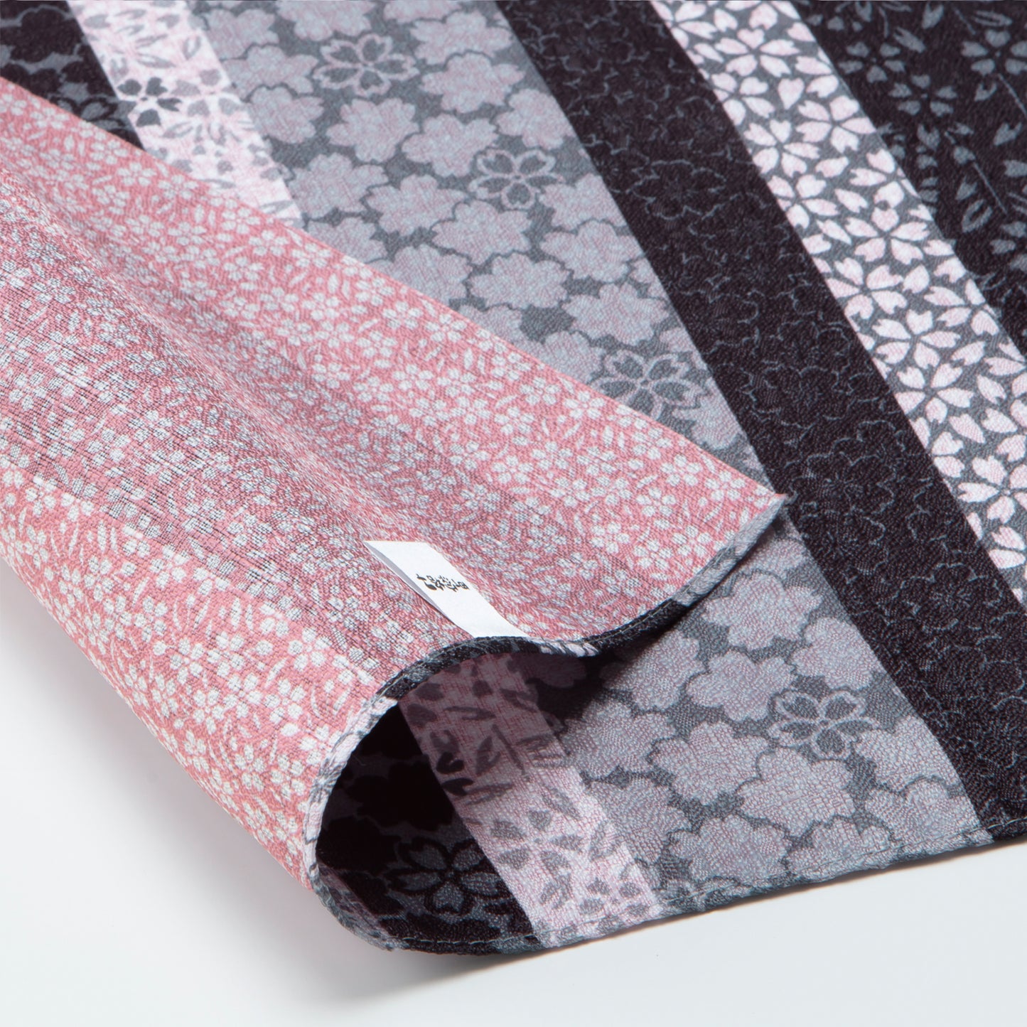 50cm Double Sided Furoshiki | Sakura Stripes Black & Pink