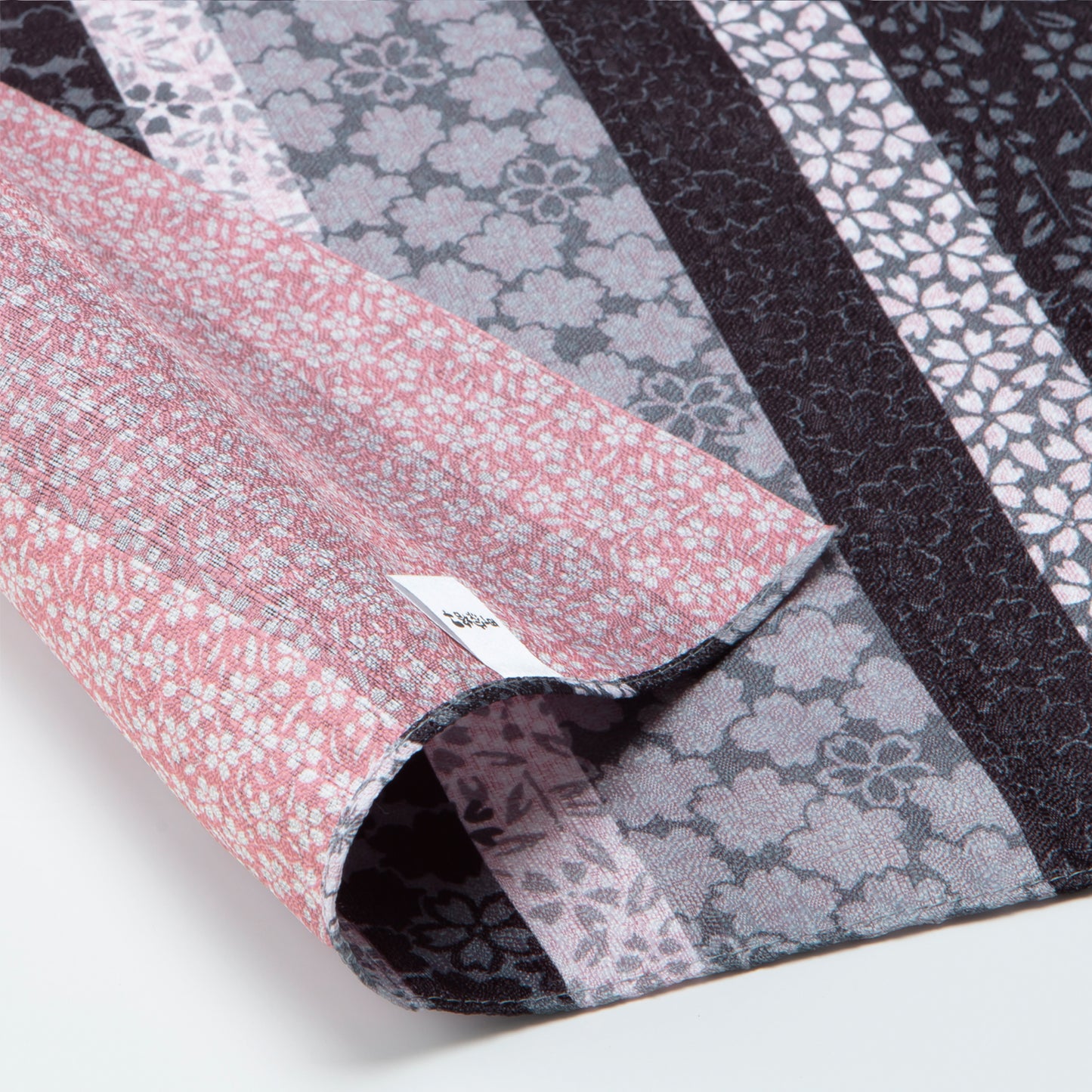 50cm Double Sided Furoshiki | Sakura Stripes (black & pink)