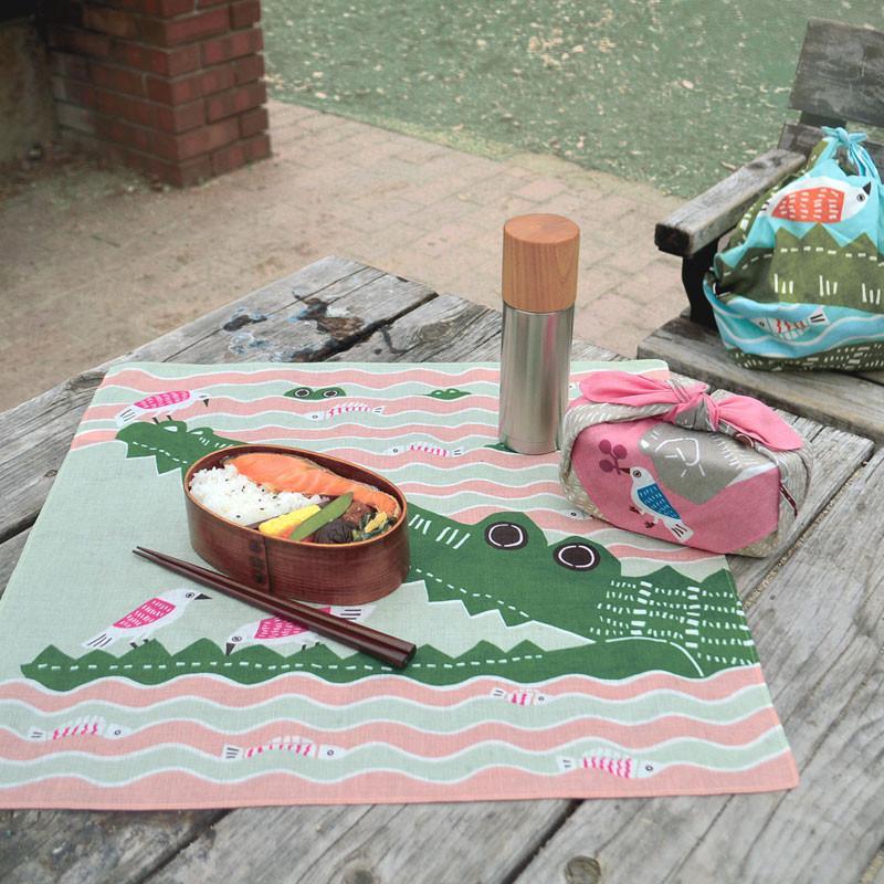 50cm Kata Kata Musubi Furoshiki | Crocodile Pink