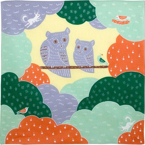 50cm kata kata Furoshiki | Owl Green