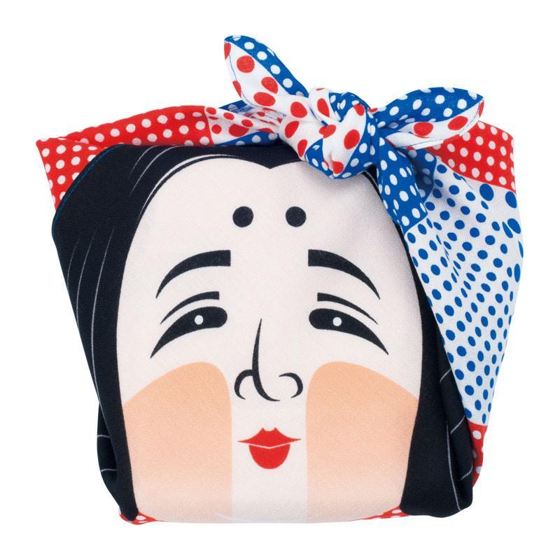 Cochae Furoshiki Musubi | Okame & Hyottoko Blue