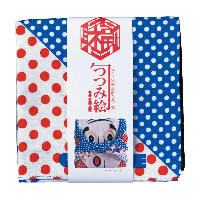 Cochae Furoshiki Musubi | Okame & Hyottoko Blue