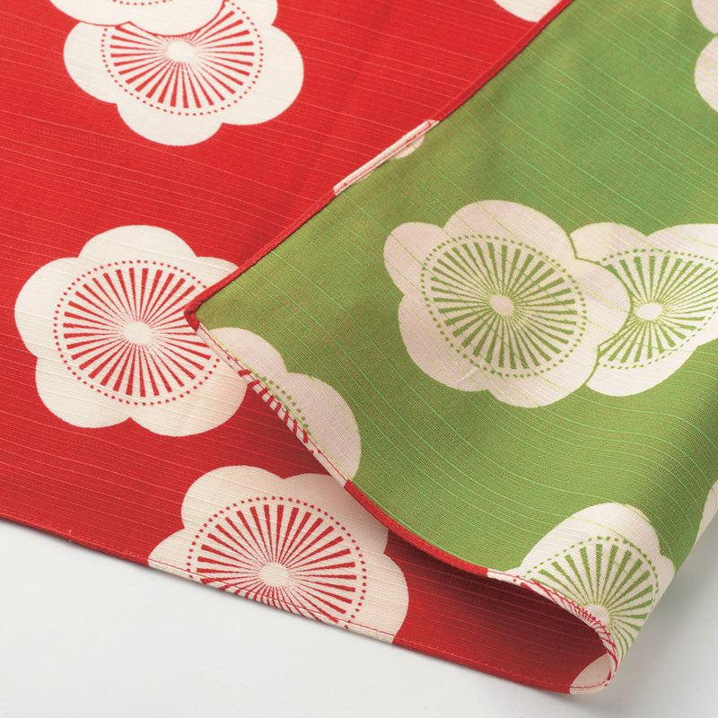 100cm Isa Monyo Reversible Furoshiki | Ume Red/Green