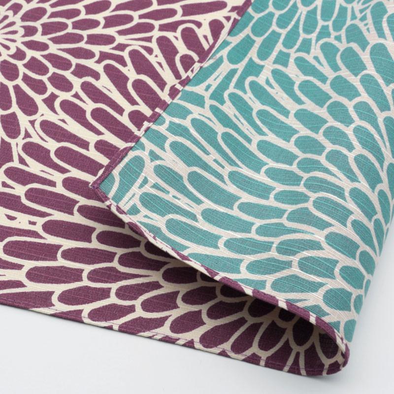 100cm Isa Monyo Reversible Furoshiki | Kiku Purple/Blue