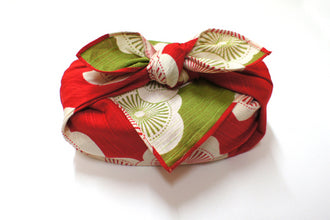 48cm Isa Monyo Reversible Furoshiki | Ume Red/Green