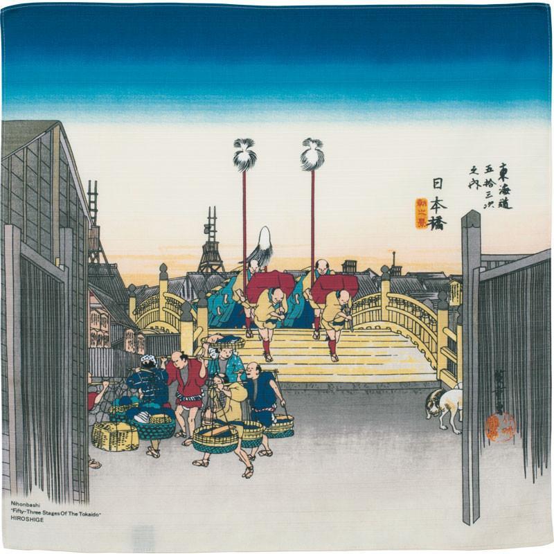 48cm Ukiyo-e | Morning View Of Nihonbashi Beige