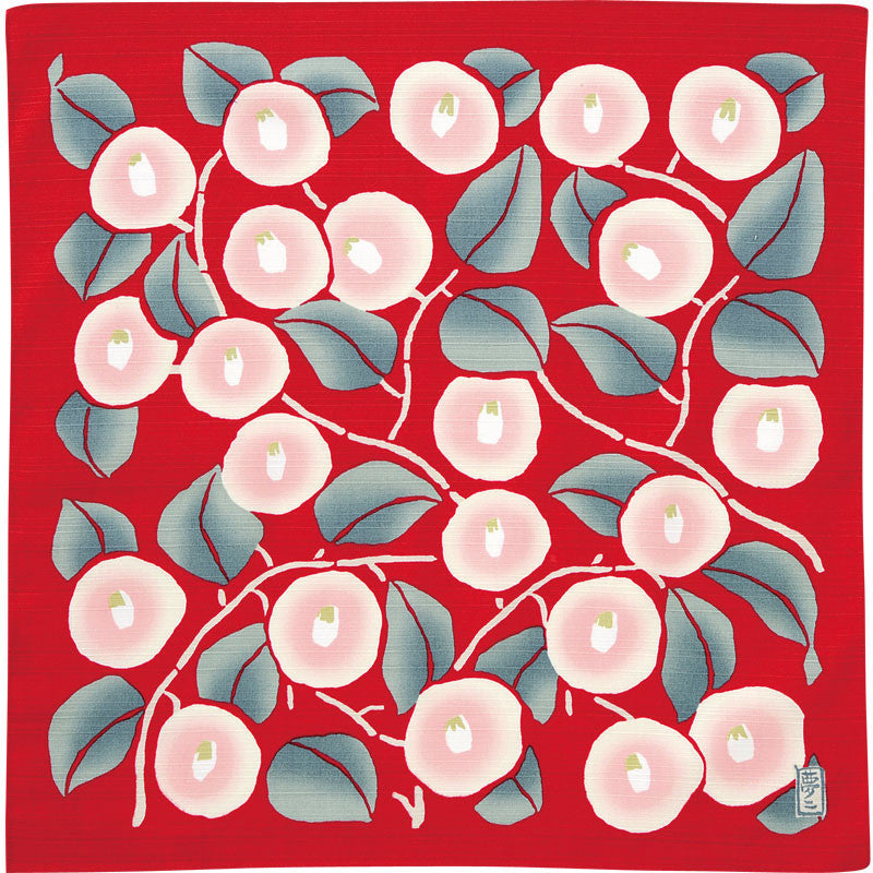 48cm Yumeji Takehisa Furoshiki | Camellia Red