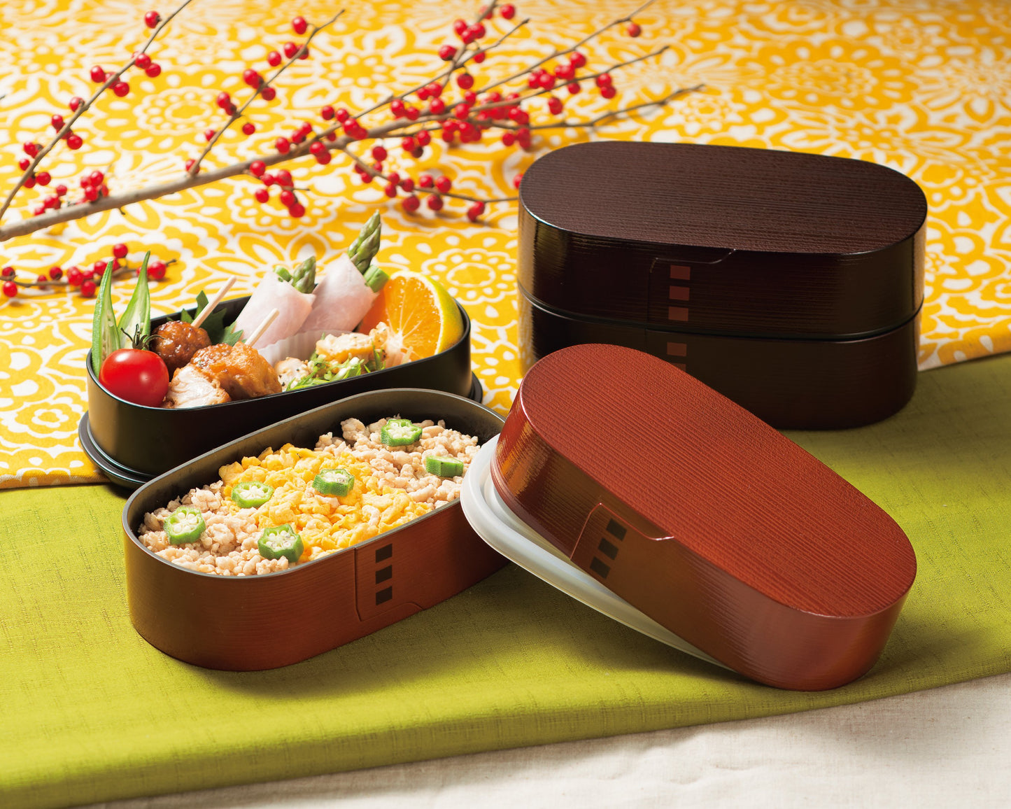 Nuri Wappa Wood Tone Bento Box 520mL | Dark Wood