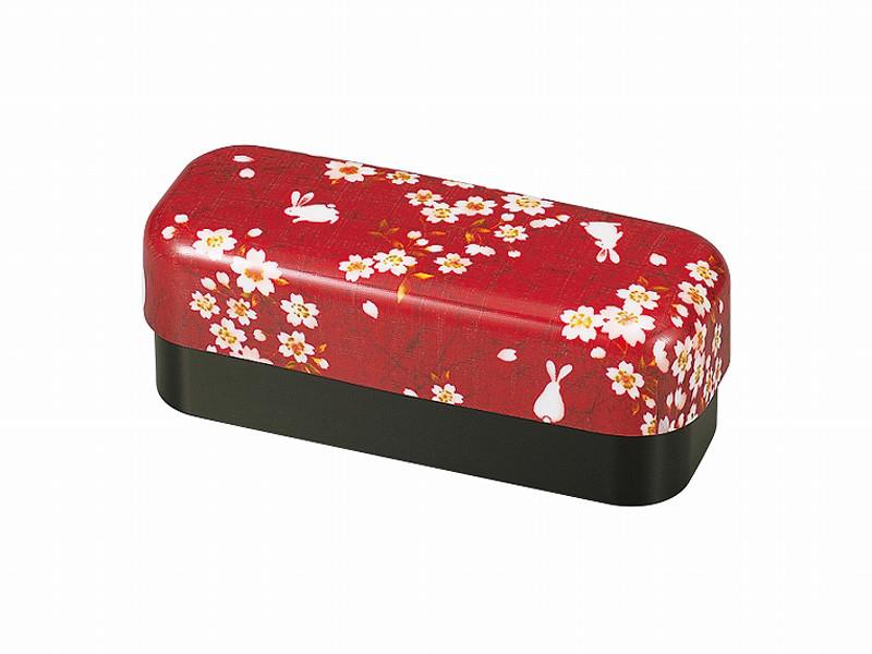 Sakura Rabbit Slim Compact Bento Box | Red
