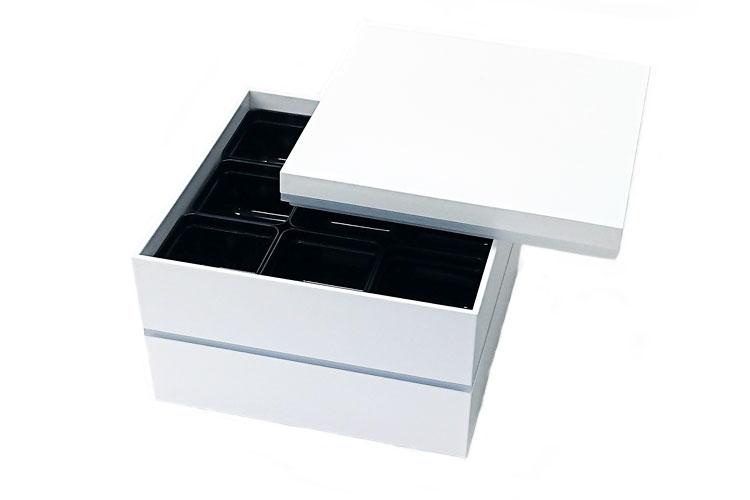White Two Tier Picnic Bento Box 21cm