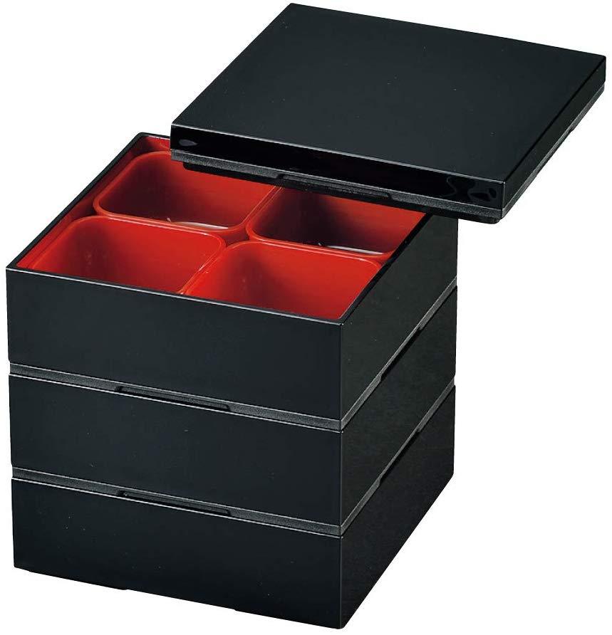 Black Three Tier Picnic Bento Box 15cm