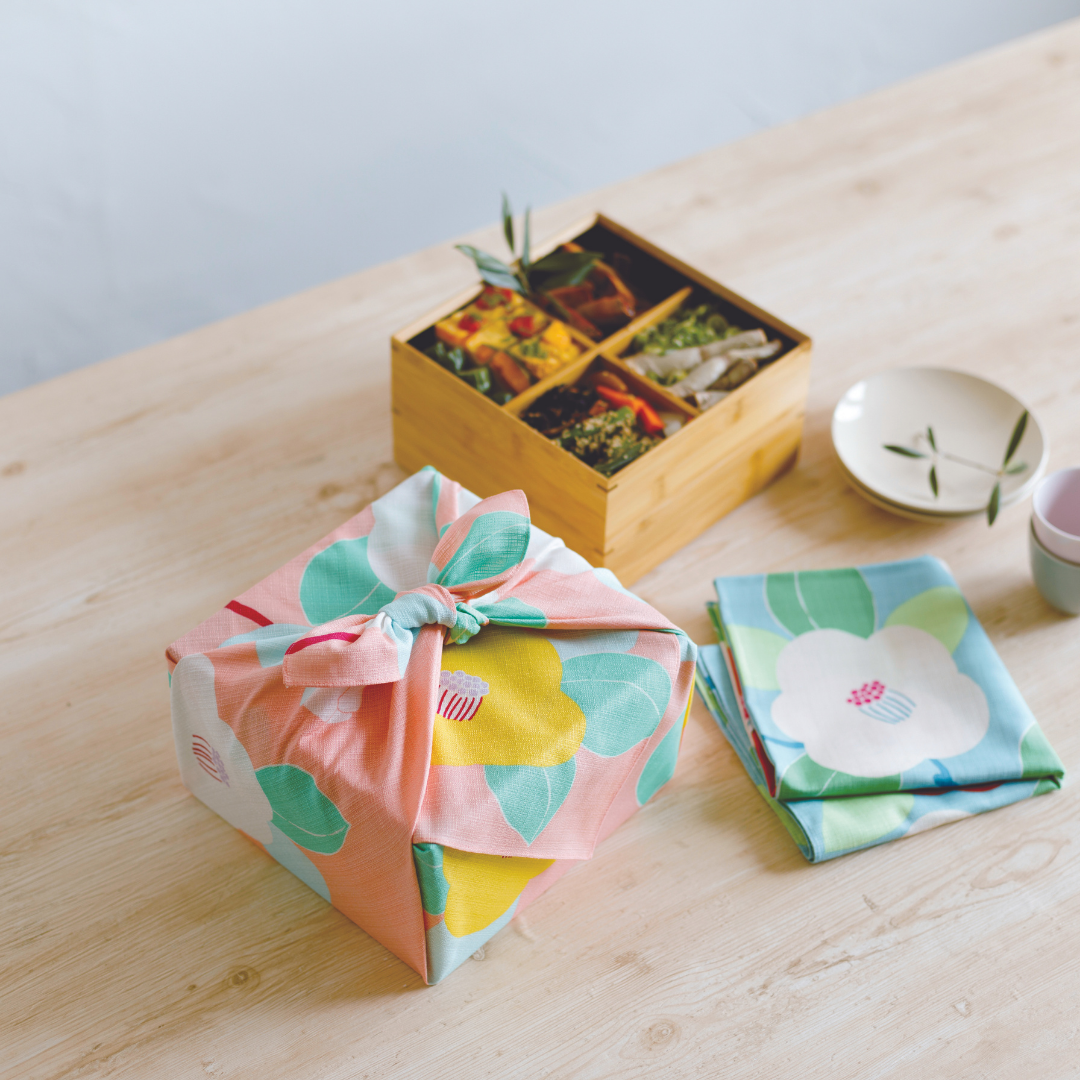 70cm Hime Musubi Furoshiki | Tsubaki (Salmon Pink)