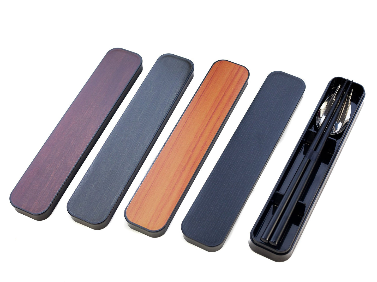 Woodgrain Cutlery Set | Black