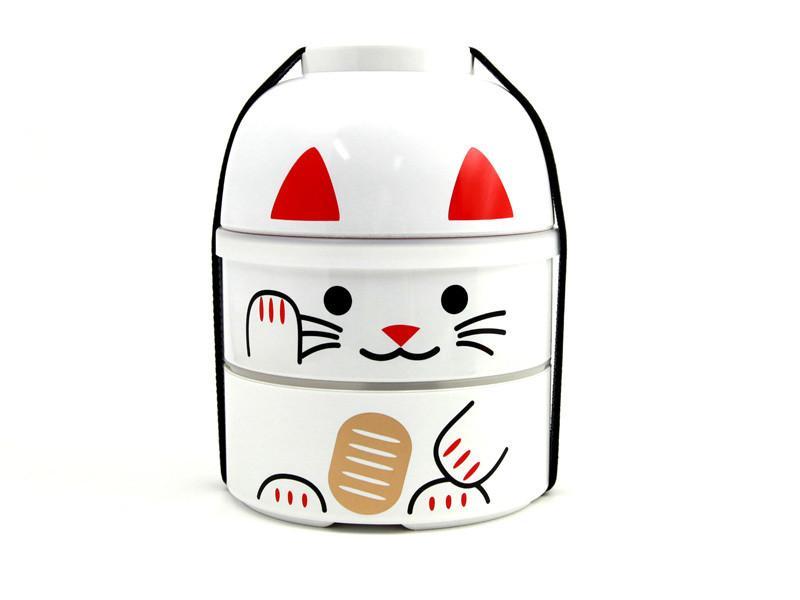 Big Kokeshi Bento Maneki-Neko | White
