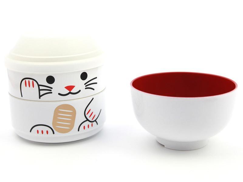 Big Kokeshi Bento Maneki-Neko | White