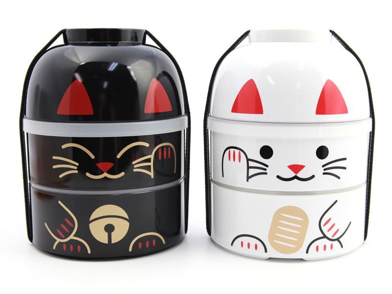 Big Kokeshi Bento Maneki-Neko | White