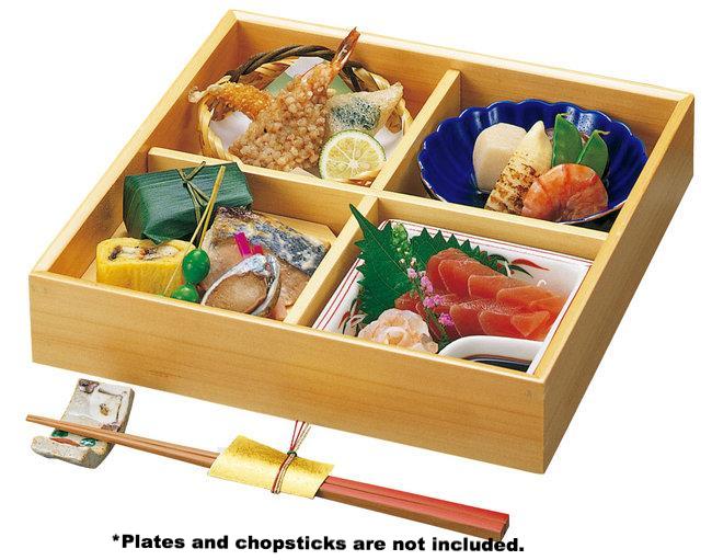 Wood Shokado Bento 4 Compartment