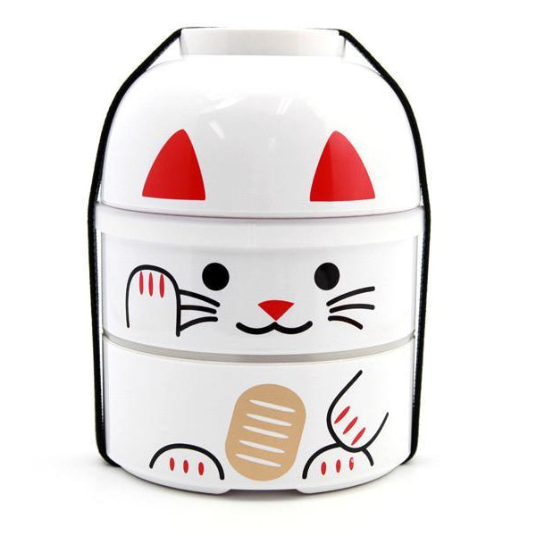 Big Kokeshi Bento Maneki-Neko | White