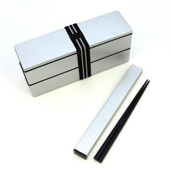Nagabako Metallic Bento | Silver