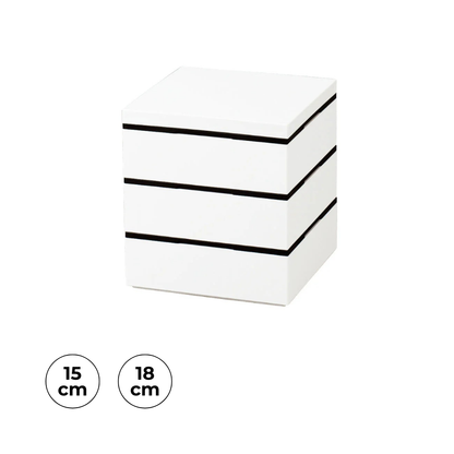 3-tier Microwave Safe Picnic Bento | White