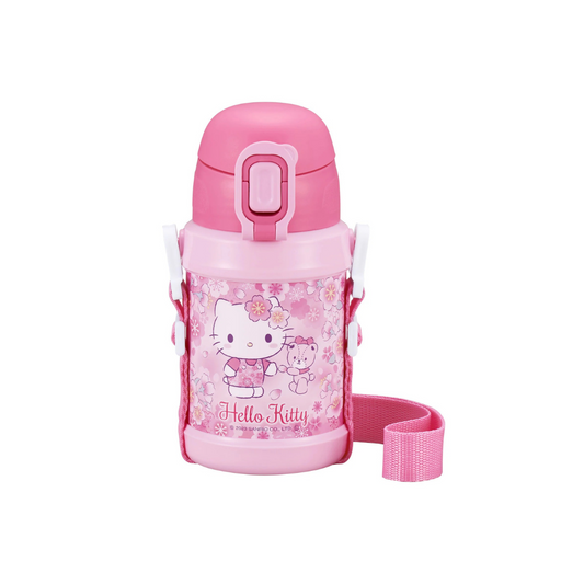 Hello Kitty Stainless Steel Water Bottle | Sakura, 450ml (with straw)