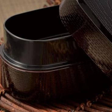 Mokume Rectangle Bento | Brown, 2 tiers