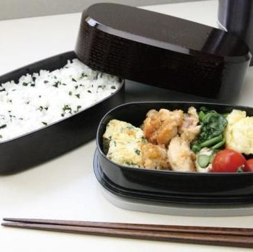 Mokume Oval Bento | Brown, 2 tiers