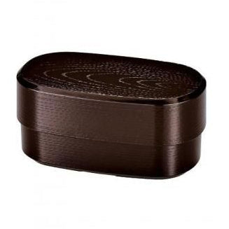 Mokume Oval Bento | Brown, 2 tiers