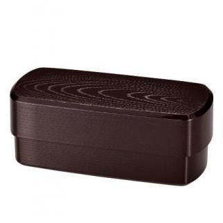 Mokume Rectangle Bento | Brown, 2 tiers