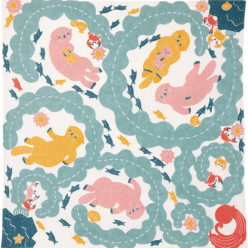 100cm Kata Kata Musubi Furoshiki | Rakko (cream)
