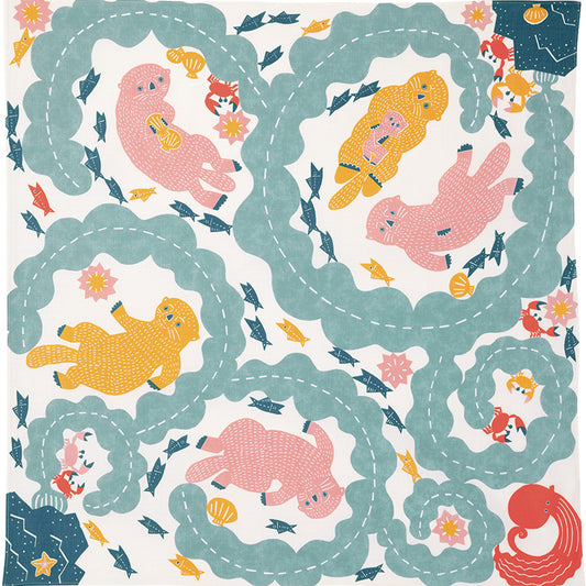 100cm Kata Kata Musubi Furoshiki | Rakko (cream)