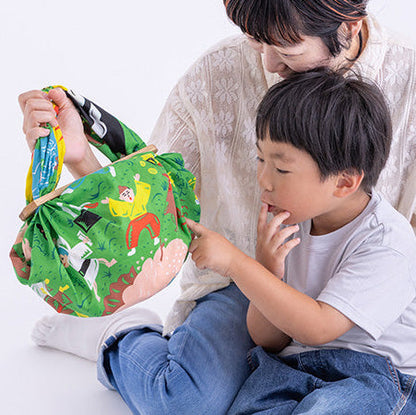 70cm Cochae Musubi Furoshiki | Mukashi Banashi Yama (green)
