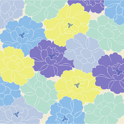 100cm Hime Musubi Furoshiki | Botan (blue)