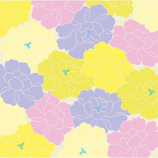100cm Hime Musubi Furoshiki | Botan (yellow)