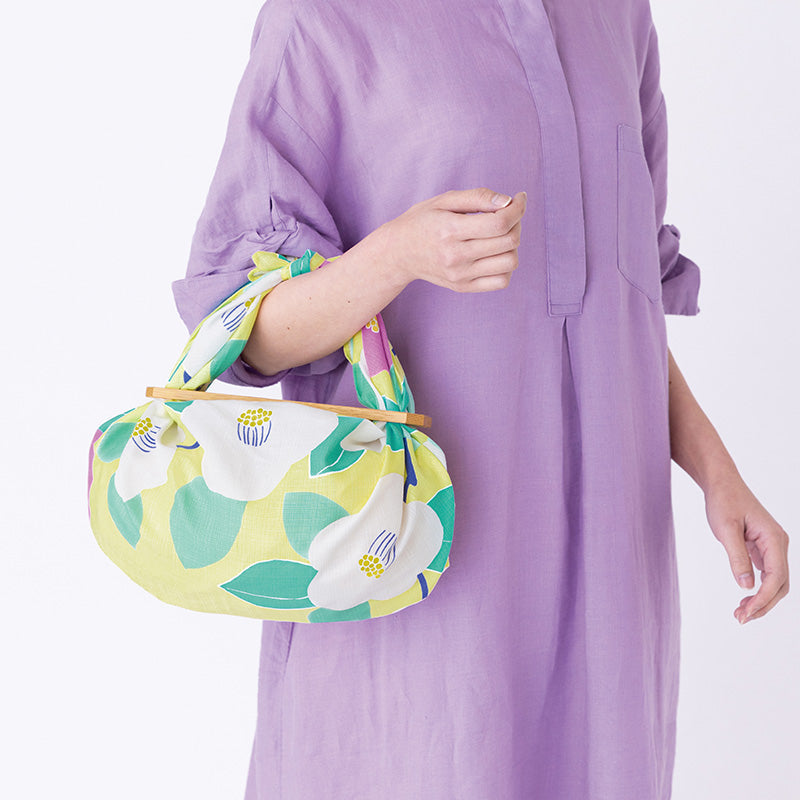 70cm Hime Musubi Furoshiki | Tsubaki (Light Yellow)