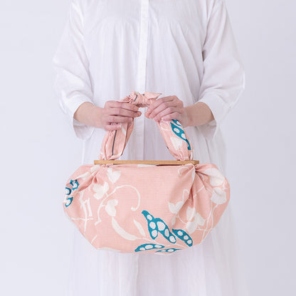 90cm Yumeji Takehisa Furoshiki | Mame (pink or sage blue)